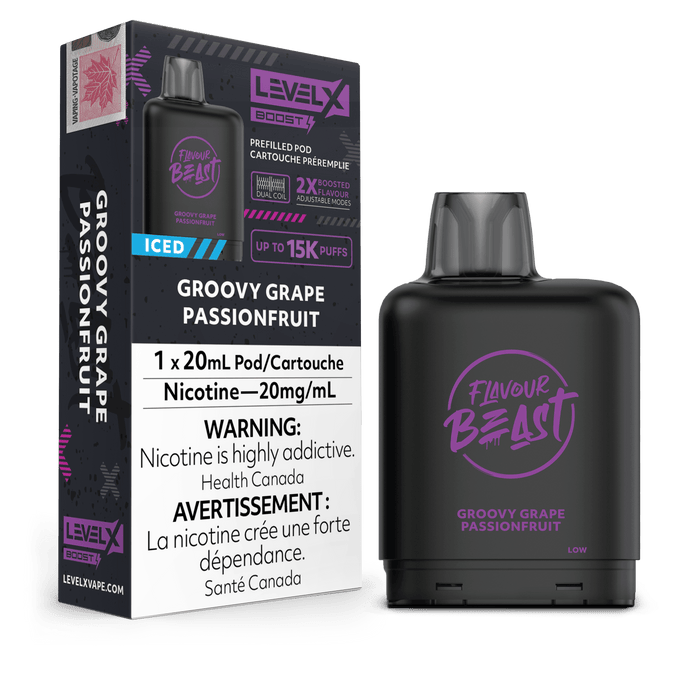 Flavour Beast Level X Boost 25K Pod - Groovy Grape Passionfruit Iced