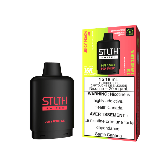 STLTH Loop Switch 15K Pod - Juicy Peach Ice and White Grape Ice