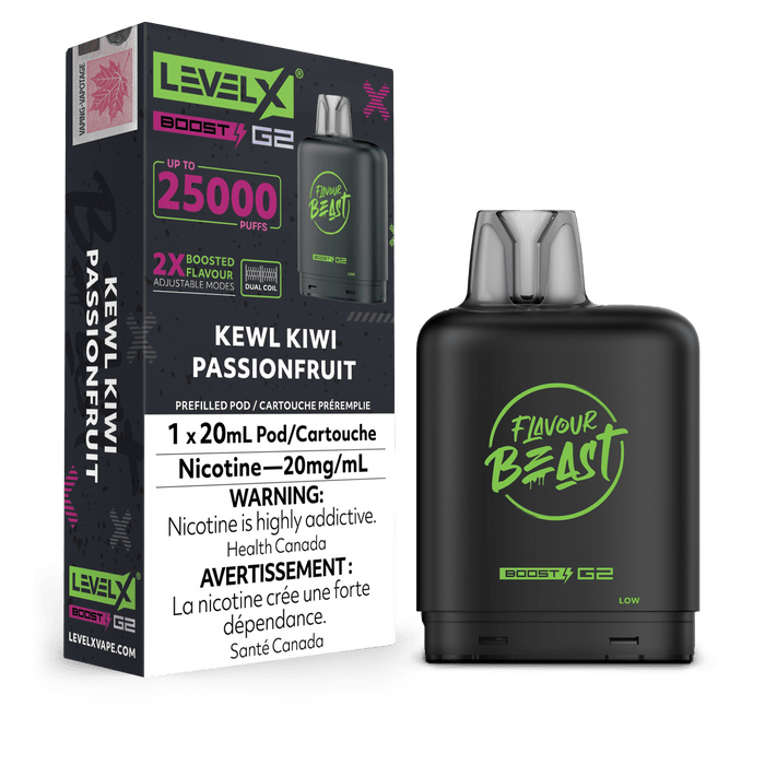 Flavour Beast Level X Boost 25K Pod - Kewl Kiwi Passionfruit