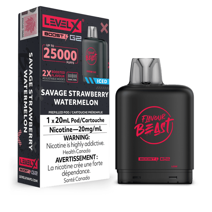Flavour Beast Level X Boost 25K Pod - Savage Strawberry Watermelon