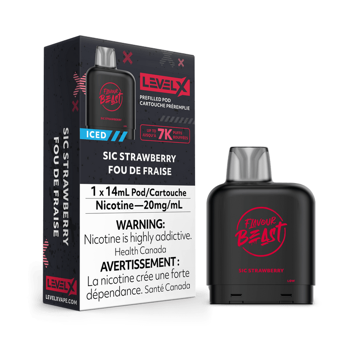 Flavour Beast Level X 7K Pod - Sic Strawberry Iced