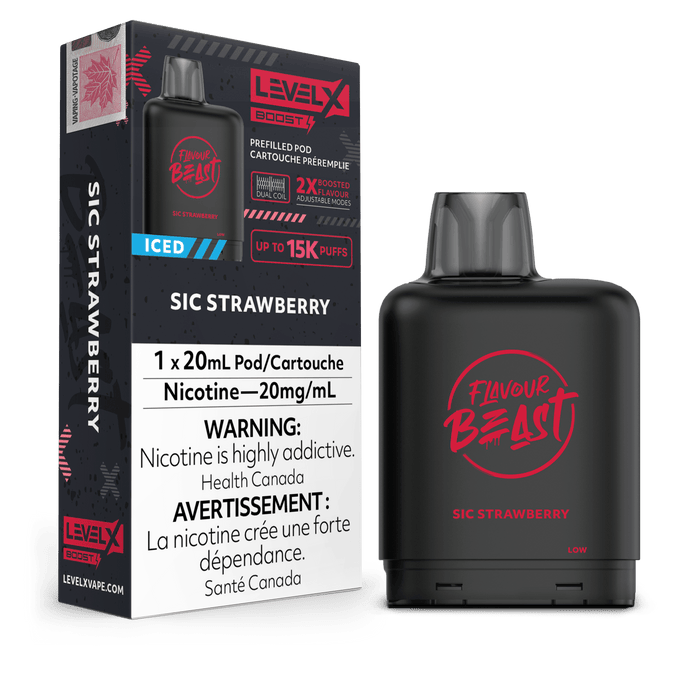 Flavour Beast Level X Boost 25K Pod - Sic Strawberry Iced