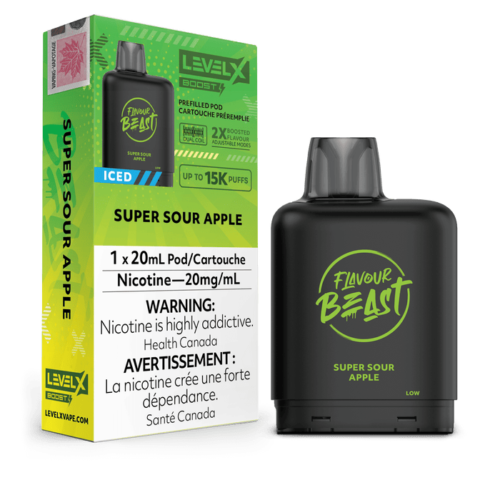 Flavour Beast Level X Boost 25K Pod - Super Sour Apple Iced