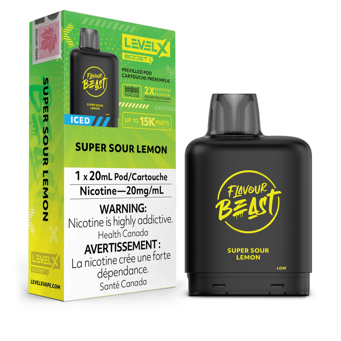 Flavour Beast Level X Boost 25K Pod - Super Sour Lemon Iced
