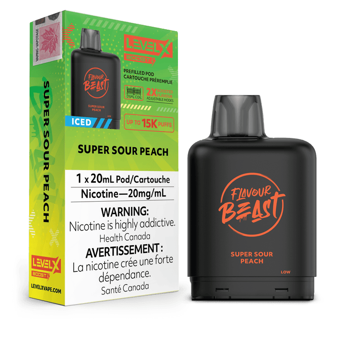 Flavour Beast Level X Boost 25K Pod - Super Sour Peach Iced
