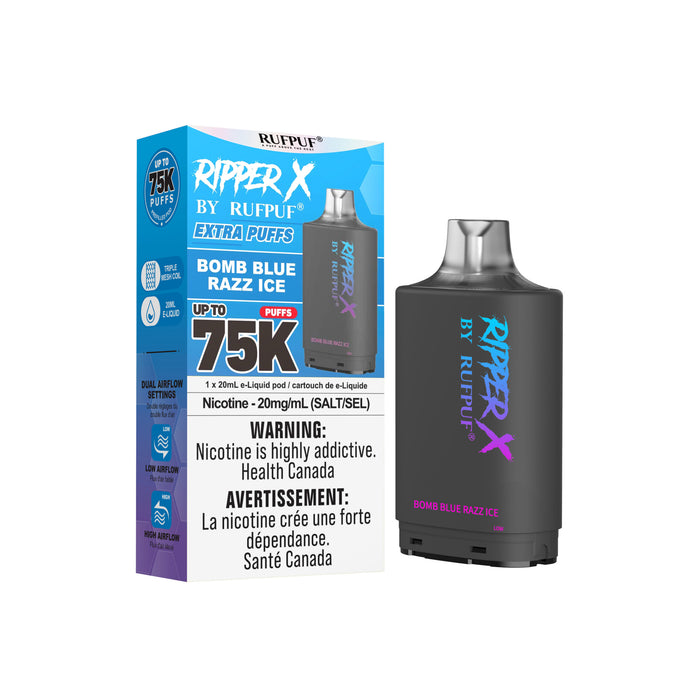 Ripper X 75K Pod - Bomb Blue Razz Ice