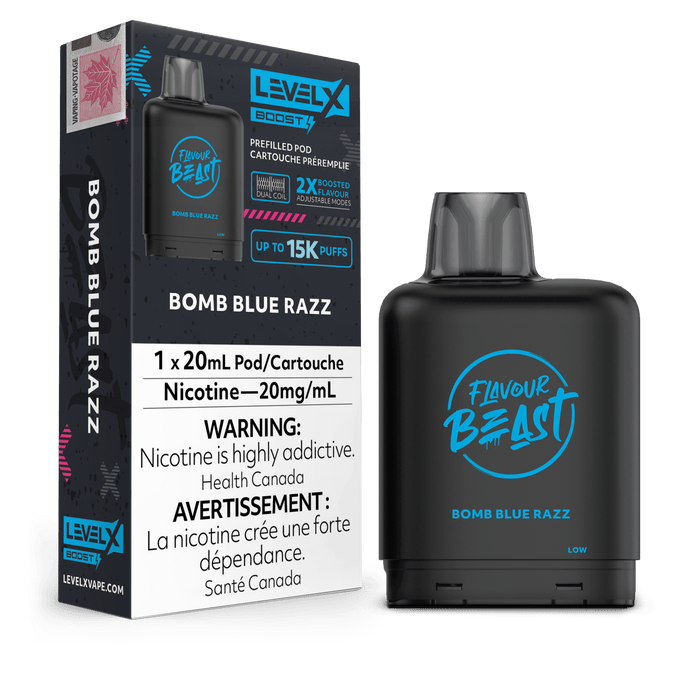 Flavour Beast Level X Boost 15000 Pod - Bomb Blue Razz