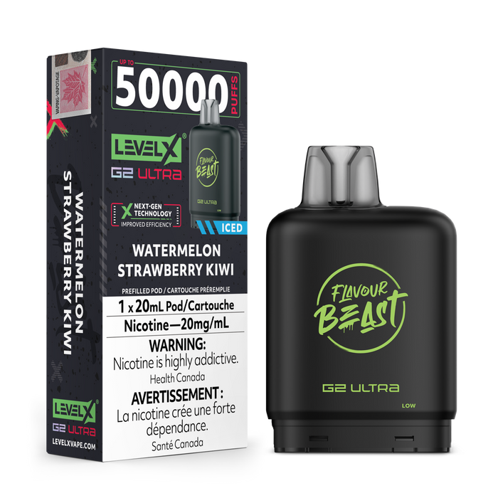 Flavour Beast Level X 50K Pod - Watermelon Strawberry Kiwi Iced