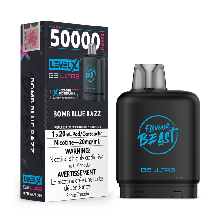 Flavour Beast Level X 50K Pod - Bomb Blue Razz