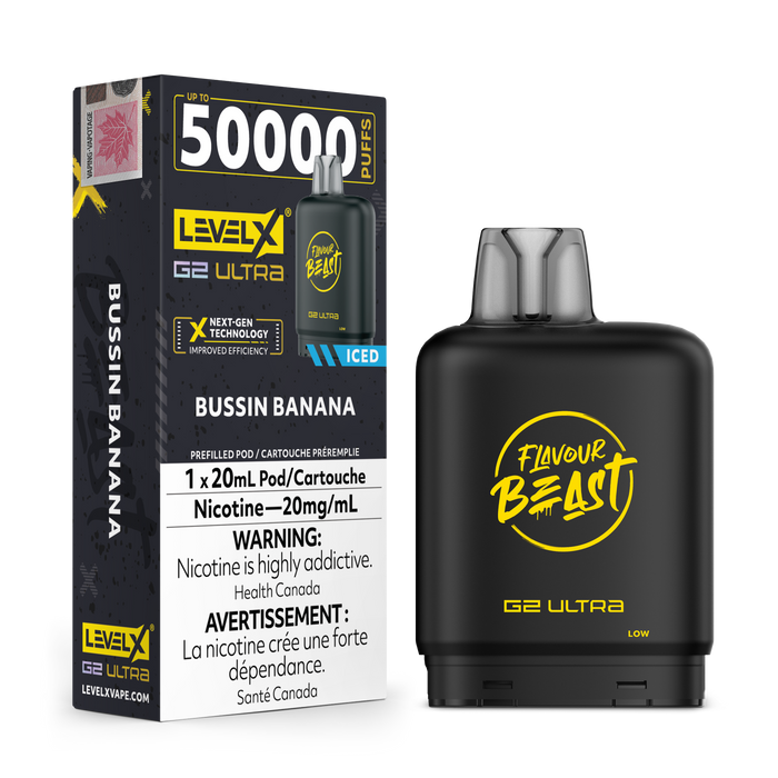 Flavour Beast Level X 50K Pod - Bussin Banana Iced
