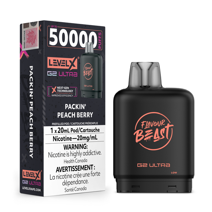 Flavour Beast Level X 50K Pod - Packin' Peach Berry