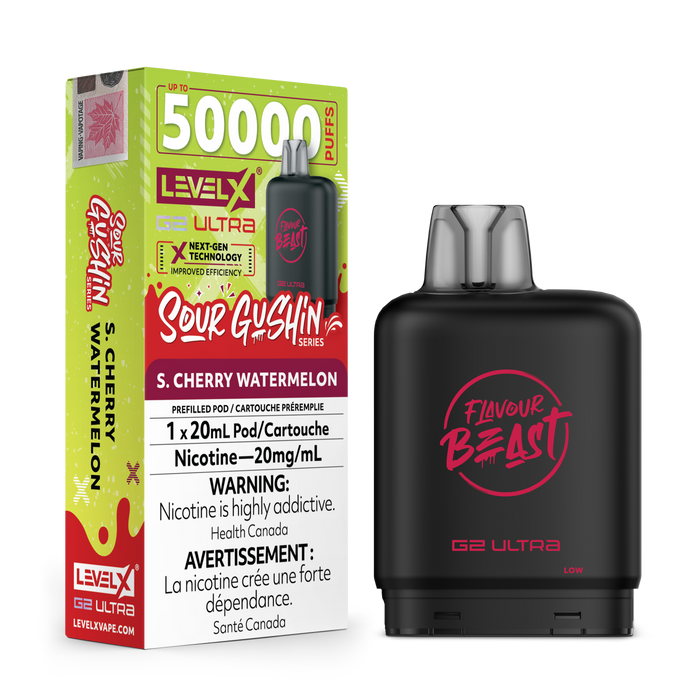 Flavour Beast Level X 50K Pod - Sour Gushin S. Cherry Watermelon