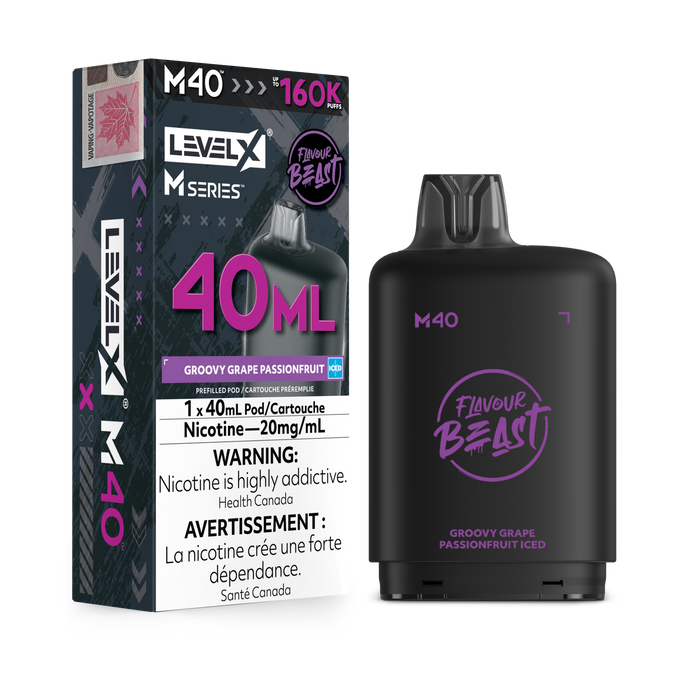 Flavour Beast Level X M 160K Pod - Groovy Grape Passionfruit Iced