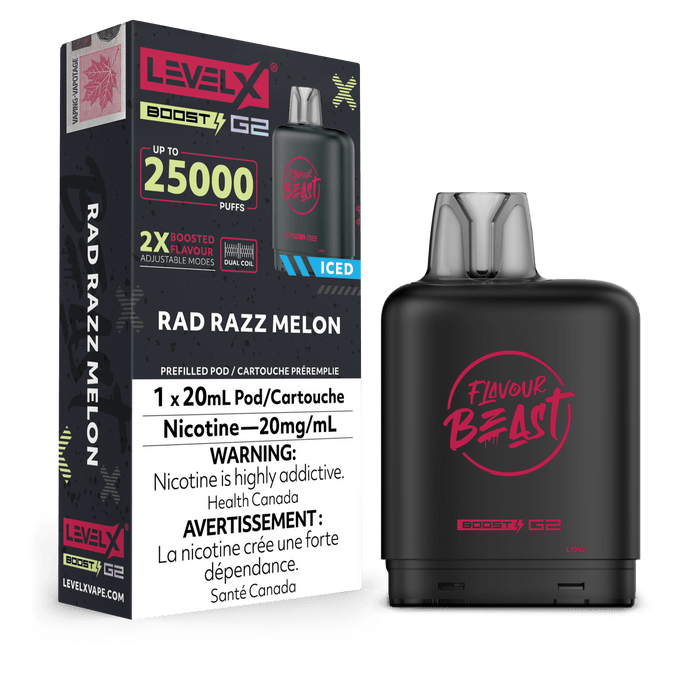 Flavour Beast Level X Boost 25000 Pod - Rad Razz Melon