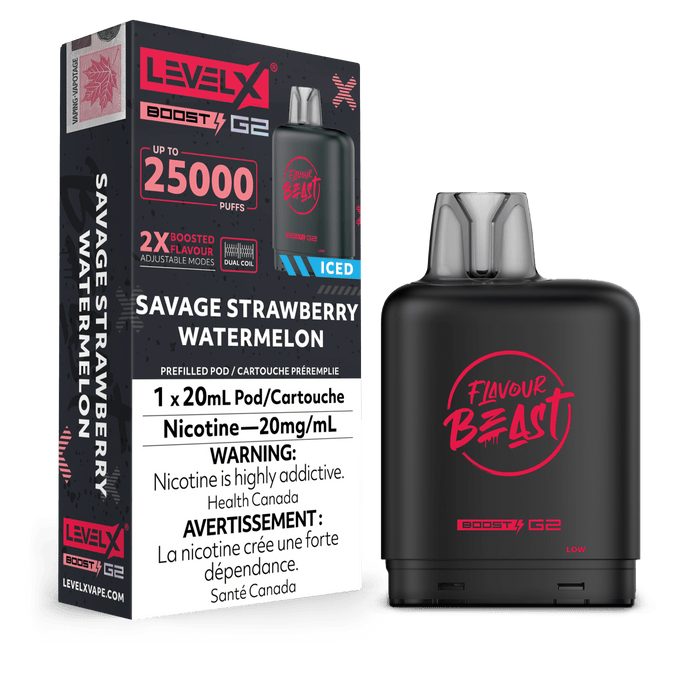 Flavour Beast Level X Boost 25000 Pod - Savage Strawberry Watermelon