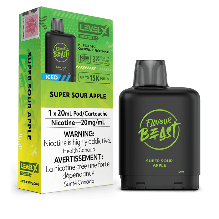 Flavour Beast Level X Boost 15000 Pod - Super Sour Apple Iced