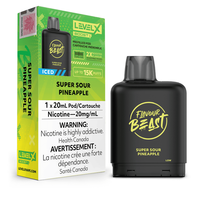 Flavour Beast Level X Boost 15000 Pod - Super Sour Pineapple Iced